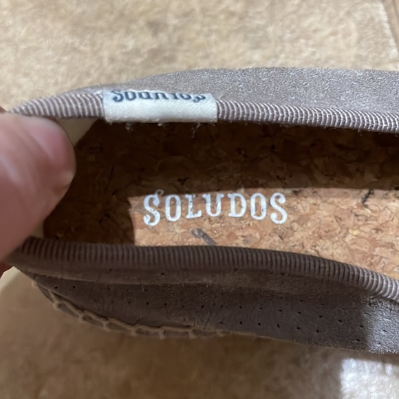 Soludos Gray Leather Upper Flats Size 6.5 - Picture 6 of 11